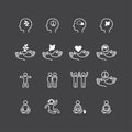 Peace icons flat line design vector Set. relax good think good life concept