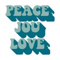 Peace jou love. Inscription in groove style Royalty Free Stock Photo