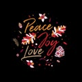 Peace, Joy, Love. Special Christmas Design Royalty Free Stock Photo