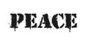 Peace lettering. Vector graffiti lettering on white. Lettering sprayed with leak in black over white. Design street art.