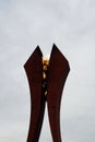 Peace light monument on Zurich Lake in Zurich at Christmas 2019