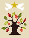 Peace and love Christmas tree design idea Royalty Free Stock Photo