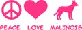 Peace, Love, Malinois Royalty Free Stock Photo