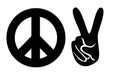 Peace and love. Stop War hippie concept. Vector illustration Royalty Free Stock Photo