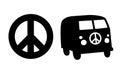 Peace and love. Stop War hippie concept. Vector illustration Royalty Free Stock Photo