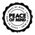 Peace Of Mind text stamp, concept background Royalty Free Stock Photo