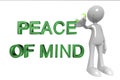 Peace of mind word with man