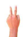 Peace, number two hand gesture symbol