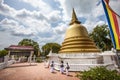 Peace Pagoda Stupa. Dambulla cave temple. Golden Temple. Sri Lanka Royalty Free Stock Photo