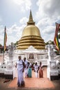 Peace Pagoda Stupa. Dambulla cave temple. Golden Temple. Sri Lanka Royalty Free Stock Photo