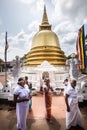Peace Pagoda Stupa. Dambulla cave temple. Golden Temple. Sri Lanka Royalty Free Stock Photo