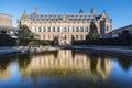 Peace Palace frozen backyard fountain Royalty Free Stock Photo