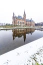 Peace Palace, Vredespaleis, under the Snow Royalty Free Stock Photo