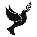 Peace pigeon icon, simple style