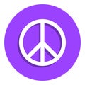 peace sign badge icon. Simple glyph, flat vector of web icons for ui and ux, website or mobile application