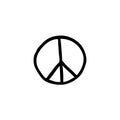 Peace sign doodle icon, vector illustration Royalty Free Stock Photo