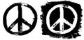 Peace sign grunge black white tee graffiti doodlie sketch dirty style symbol, brush stroke ink watercolor monochrome for Royalty Free Stock Photo