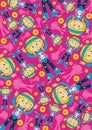 Peace Sign Happy Hippy Girl Pattern Royalty Free Stock Photo