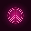 peace sign icon. Elements of Web in neon style icons. Simple icon for websites, web design, mobile app, info graphics