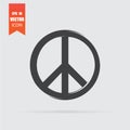 Peace sign icon in flat style isolated on grey background Royalty Free Stock Photo