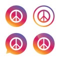 Peace sign icon. Hope symbol.