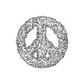 Peace sign leaf icon