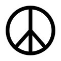 Peace Sign Logo icon. Black and white illustration. EPS Vector Royalty Free Stock Photo