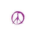 Peace sign. Love & peace painted with a brush icon.