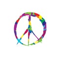 Peace sign. Love & peace painted with a brush icon.