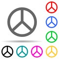 peace sign multi color style icon. Simple thin line, outline  of web icons for ui and ux, website or mobile application Royalty Free Stock Photo