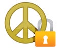Peace sign with a padlock illustration