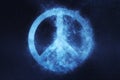 Peace sign, Peace Symbol . Abstract night sky background Royalty Free Stock Photo