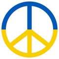 Peace sign peaceful, flag ukraine, blue yellow color of anti war, peaceful, conciliatory