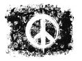 Peace sign, symbol. Vector grunge texture Royalty Free Stock Photo