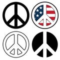Peace Sign Symbols Isolated Vector Illustration