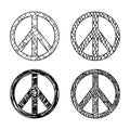 peace sign texture, peace symbols isolated on white background Royalty Free Stock Photo