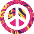 Peace sign in vector. Hippie astract simbol
