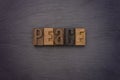 Peace Spelled out in Type Set