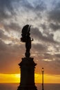 The peace statue in Brighton at sunset Royalty Free Stock Photo