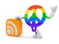 Peace symbol character with RSS icon Royalty Free Stock Photo