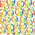 Peace symbol with circular rainbow gradient