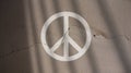Peace Symbol on a Cracked Concrete Wall Royalty Free Stock Photo