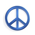 Peace Symbol.3D Blue render Illustration