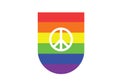 Peace symbol flag shield LGBTI black graphic illustration Royalty Free Stock Photo