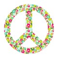 Peace symbol with flowers