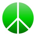 Peace symbol icon - green simple gradient, segmented shapes, isolated - vector Royalty Free Stock Photo