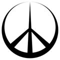 Peace symbol Pacific conciliatory sign, vector symbol disarmament and anti war movement