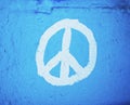 Peace symbol painted on wall