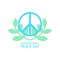 Peace Symbol with olives branches in light colors for poster