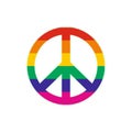 Peace symbol rainbow flat icon